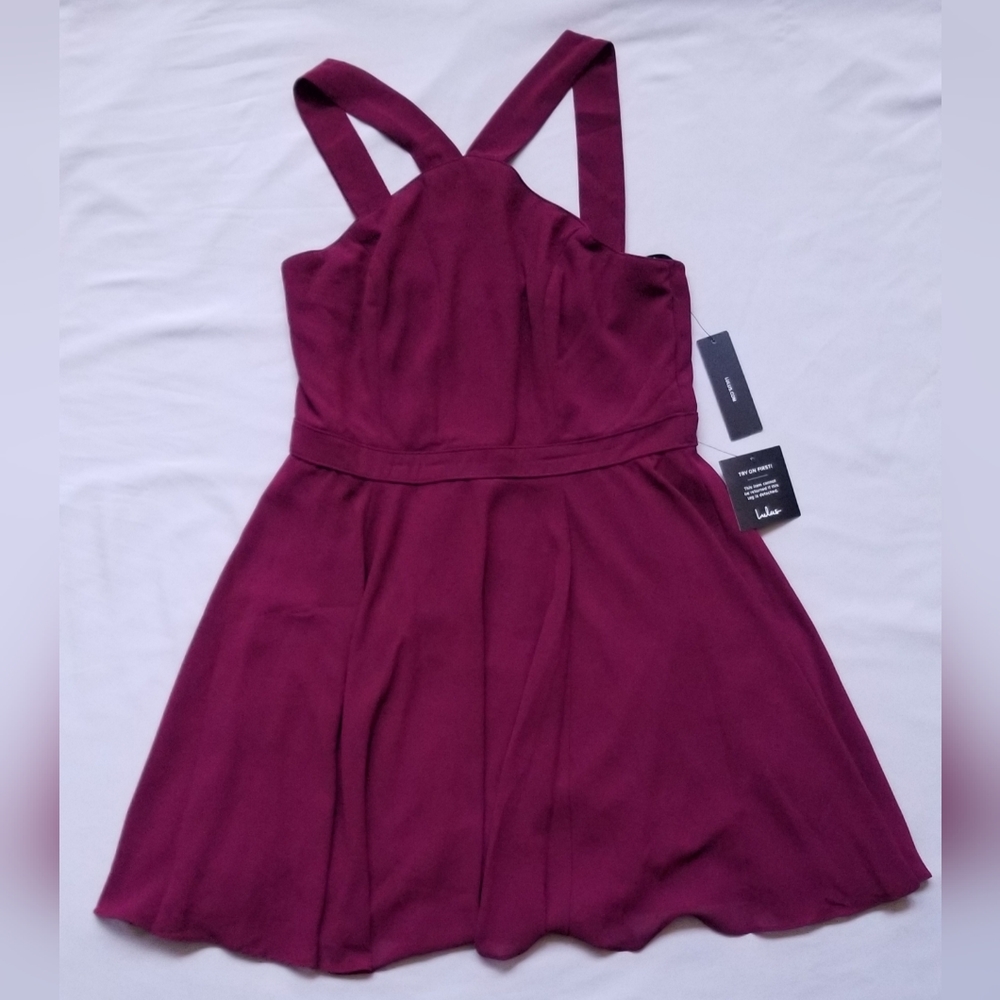 Size Large - Lulus Forevermore Burgundy Skater Dress